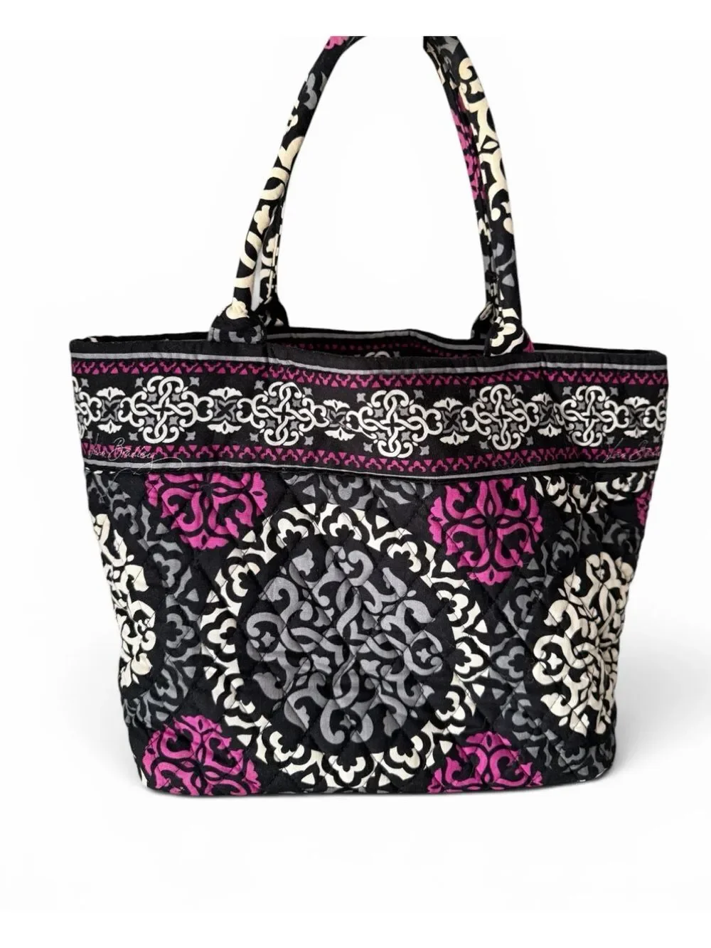 Vera Bradley Handheld Open Tote Bag “Canterberry Magenta”